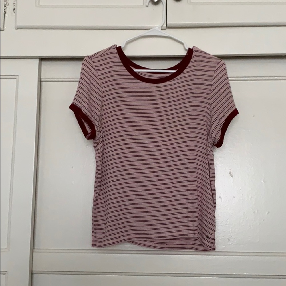 Soft & sexy red stripped box T-shirt